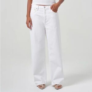 Agolde Women's White Low Slung Jeans